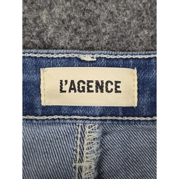 L'agence Womens Light Wash Kendra High Rise Cropped Designer Jeans Size 24 - Picture 6 of 8